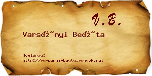 Varsányi Beáta névjegykártya